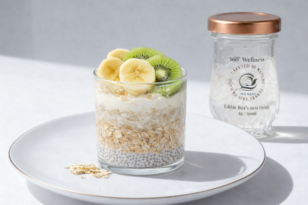 Bird's nest overnight chia seed oats